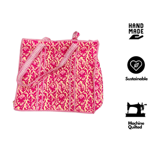 Premium Eco Friendly Quilted Cotton Bohemian Summer Autumn Winter Tote <b>Bag</b> Hand Block Printed Jaipur Design Fashion Women Daily - Product Image 3