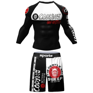 Premium <b>Compression</b> Rash Guard Set Unisex Athletic Gym Wear Breathable Quick Dry Long Sleeve <b>Shirt</b> Trousers UPF50+ Fitness - Product Image 3