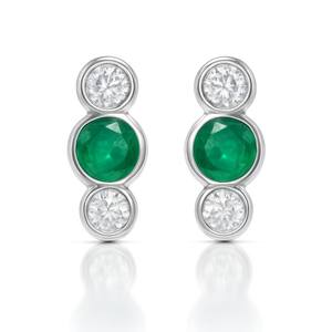 Pendientes de Plata de Ley 925 con Oro de 14K y Esmeralda Natural, Engaste de Garras, Piedra de Nacimiento de Mayo, Joyería Étnica Elegante, Regalo para Fiesta - Product Image 5