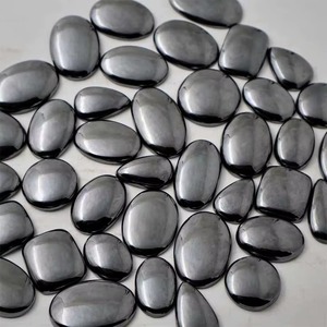 Lot en gros de cabochons en hématite 100 % naturelle à effet optique lumineux pour la fabrication de bijoux - Product Image 6