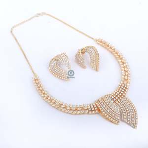 Noah CZ Designer Fine <b>Jewelry</b> <b>Set</b>-Gold Plated Zircon <b>Bridal</b> & Wedding Earring <b>Set</b> - Product Image 5