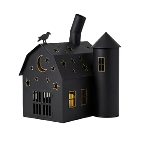 โคมไฟสังกะสีใส่เทียนในบ้านทำจากโลหะชุบสังกะสีแบบชนบทสำหรับตั้งโต๊ะวันคริสต์มาส - Product Image 4