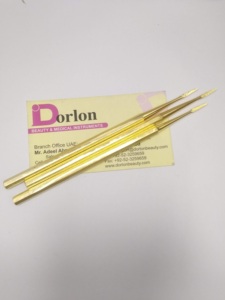 Lima de Uñas Profesional Reutilizable con Acabado Chapado en Oro, Empujador de Cutículas de Doble Cara de Acero Inoxidable, Instrumento Doble para Manicura - Product Image 3