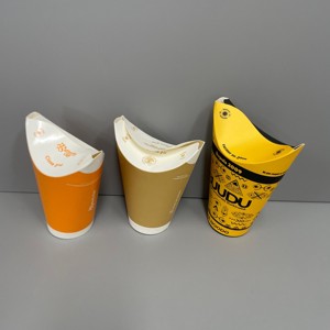 Ly giấy đựng trà cà phê kiểu bướm thiết kế mới có nắp gấp tích hợp, dùng được cho đồ uống nóng lạnh và khoai tây chiên - Product Image 4