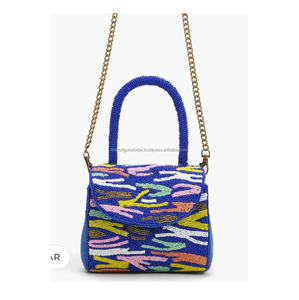Bolso bandolera con cuentas de estilo bohemio para mujer, bolso de mano indio de diseñador para compras nocturnas, bolso de mano para la playa - Product Image 3