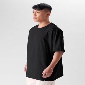 Camiseta de Cuello Redondo de Manga Corta Negra para Hombre, Corte Regular, Informal, 100% Algodón Orgánico Jersey, Largo Regular, Antiarrugas, Secado Rápido - Product Image 4