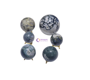 Esferas de Cristal de Ágata Musgosa Druzy, Naturales, Hechas a Mano, Resistentes al Agua, Venta al Por Mayor, Exportaciones de Cristal de Gujarat-Amayra - Product Image 2
