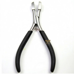 Pinzas para Remover Extensiones de Cabello, Acabado Plateado, Mango Negro, Ligeras, para Remover Anillos Micro, Anillos Nano, Pegamento, Queratina - Product Image 1