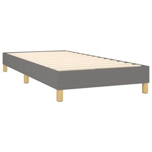 Cadre de lit en tissu gris foncé 100% polyester, rembourré avec du contreplaqué et du bois d'ingénierie - Product Image 4