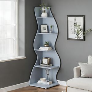 Estantería de Esquina Moderna, Diseño de Librería Elegante y Contemporáneo - Product Image 2