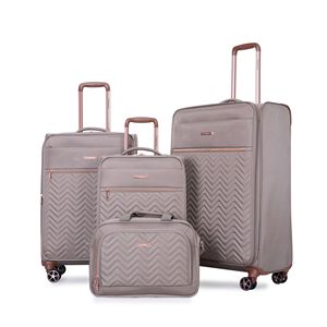 4 pezzi Softshell valigia Spinner Set di ruote Terylene leggero resistente in kaki comprese le taglie 16/20/24/28 - Product Image 1