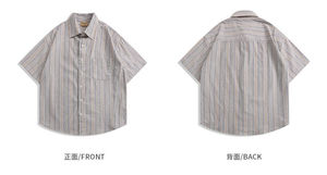 เสื้อเชิ้ตผู้ชายผ้าซาตินโพลีเอสเตอร์/คอตตอนถักทอระบายอากาศสำหรับฤดูร้อน น้ำหนัก 160 กรัม แบบลำลอง ป้องกันรอยยับ กระดุมเดี่ยว ปกคอพับได้ - Product Image 4