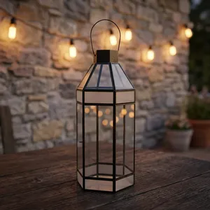 ARTISAN DESIGN - Farol de Metal Decorativo para Velas, Decoración de Vidrio, Modelo L193, para Pascua, Ramadán, Navidad, Uso Doméstico - Product Image 3