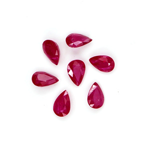 Rubíes naturales sin tratar de Mozambique, calibrados en forma de pera de 4x6 mm, piedras preciosas de rubí facetadas naturales sueltas para la fabricación de joyas, listas para usar. - Product Image 5