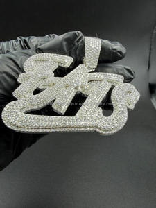 Custom SMT <b>Name</b> Pendant Moissanite Diamond Iced Out Hip Hop Necklace Bling <b>Chain</b> Jewelry Gift For Men Women - Product Image 4