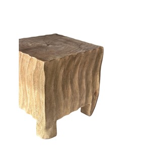 Handcrafted Mango Wood Sculptural Corner <b>Side</b> <b>Table</b> | Wholesale Artisan Furniture - Product Image 1