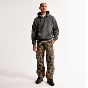 Pull à capuche surdimensionné 100% coton avec logo personnalisé pour hommes Sweat-shirt d'hiver décontracté en coton mélangé avec col à capuche - Product Image 3