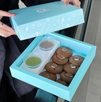 Boîte d'emballage en papier écologique personnalisée pour mini-burgers, frites, beignets, sauces, sushis, gâteaux, pâtisseries, biscuits, brownies