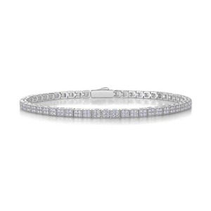 Elegante y Lujosa Pulsera Cubana de Plata 925 con Diamantes de Moissanita, Estilo Hip Hop, para Mujer - Product Image 1