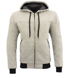 Sudadera con capucha y cremallera para hombre, 100% algodón, teñido liso - Product Image 1