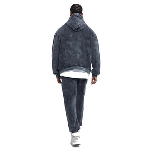 2pcs Thicken Material Men Sweatshirt and Sweatpants for Autumn and Winter Fashion Custom Logo Cotton <b>Tech</b> Fleece Men Tracksuit - Product Image 2