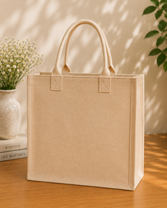 Jute Tote <b>Bag</b> with Lavender Embroidery <b>Medium</b> <b>Size</b> Reusable Beach Shopping Daily Use Handheld Handle - Product Image 6