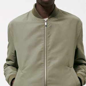 Lightweight bomber <b>jacket</b> for men with smooth zip front stylish ribbed hem and versatile design perfect for daily layering OEM - Product Image 5