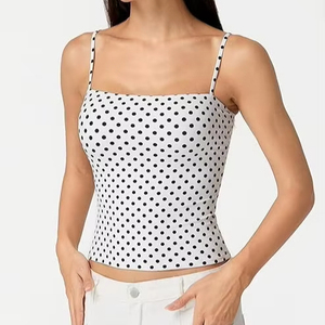 Custom Hot-Selling Casual Crop Slim Fit Knitted Camisole Breathable Quick Dry Eco-Friendly Striped Print Sexy Backless Women's - Product Image 3