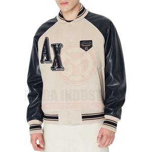 Chaqueta universitaria de lana de alta calidad de moda OEM para hombre, Parche de manga larga colorido personalizado, ropa de calle bordada de chenilla, estilo de invierno - Product Image 2