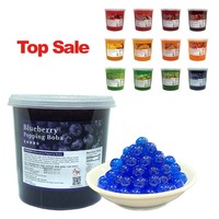 Blauwe Framboos Premium Halal Gecertificeerd 3,4KG Fles Sprankelende Boba Klaar om te Eten Juice Ballen