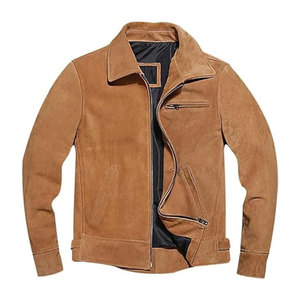 Mens Premium <b>Suede</b> Leather <b>Jacket</b> Slim Fit Soft Genuine <b>Suede</b> Casual Winter Streetwear Classic Fashion Outerwear - Product Image 1