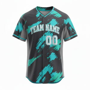 เสื้อเบสบอลทีมผู้ใหญ่แบบพิมพ์ลาย ระบายอากาศได้ดี คุณภาพสูง ปรับแต่งได้ ผลิตจากโพลีเอสเตอร์ 100% แห้งเร็ว คอวี ออกแบบมาเพื่อการเล่นกีฬา - Product Image 1