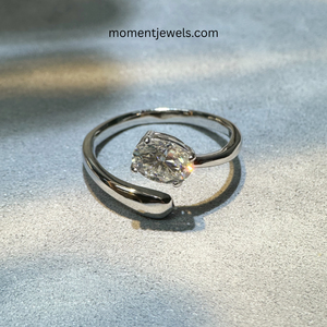 Oval Moissanite <b>Ring</b> for Women Premium 925 Sterling <b>Silver</b> Oval Cut Moissanite <b>Solitaire</b> Band <b>Ring</b> Simple Style All Seasons - Product Image 4