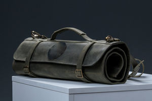 Bolsa Enrollable para Cuchillos, Duradera, con Ranuras para Cuchillos, Porta Tarjetas, Bolsillo Grande con Cremallera, Cuero Genuino, Tela, Hebillas de Latón, OEM LKR-0245 - Product Image 2