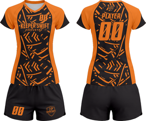 Tenue de volley-ball SpikeStorm Pro AeroSpike Elite, kit de volley-ball ThunderHit Premium, 100 % polyester, impression par sublimation intégrale - Product Image 1