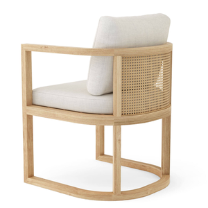 Luxury Style Dining Set Rectangular Slatted <b>Table</b> 6 Cushioned with Teak Wooden Frame Material for Home Decoration - Product Image 3