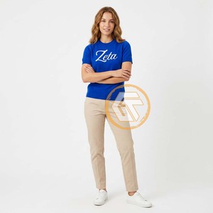 T-shirts personnalisés Zeta Phi Beta pour femmes, col en V, manches courtes, respirants, vêtements décontractés de sororité, collection Trésors Grecs - Product Image 2