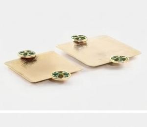 Ensemble de 2 plateaux de service en aluminium noir, vaisselle de haute qualité, ustensiles de cuisine, plateau de service alimentaire, poignées en métal - Product Image 5