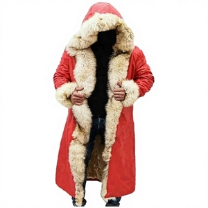 Veste d'hiver décontractée pour homme en cuir rouge uni avec fermeture éclair, col montant, coupe-vent, respirante, logo frontal - Product Image 2