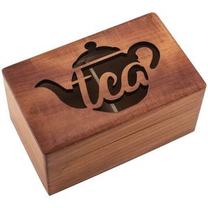 Wooden <b>Tea</b> Beverage Storage <b>Box</b> Lid 4 Compartment Rectangular Design Lacquer Finish Foldable Durable Handmade Easy Clean Classic - Product Image 4