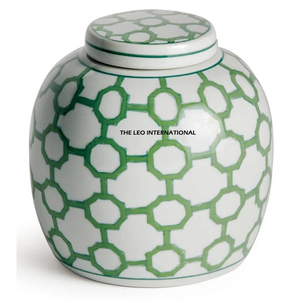 Highest Quality Aluminum Metal Round Shape Blue and White Enamel Color Decorative <b>Ginger</b> <b>Jar</b> Best Seller Unique Product - Product Image 6