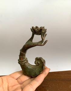 Soporte de metal artesanal premium para conos de incienso con diseño de loto para decoración del hogar y meditación, procedente de la India. - Product Image 6