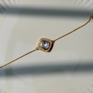 กำไลข้อมือโมอิสซาไนต์ทรงโพลกี้ เงินแท้ 925 ชุบทอง 14k ประดับเพชรแบบปาเว่ เครื่องประดับหรูหรา ของขวัญแต่งงานสำหรับผู้หญิง - Product Image 5