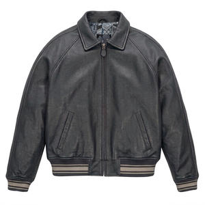 Wholesale Custom Leather Varsity <b>Jacket</b> <b>Men</b> Custom Bomber Style Full Zipper Baseball <b>Jacket</b> with Logo & Embroidery - Product Image 6