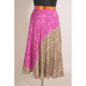Jupe longue en soie florale vintage pour femmes, style traditionnel fait main - Product Image 2
