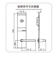 Serrure de porte intelligente commerciale pour hôtel avec clé, corps en aluminium anodisé, enregistrement de données RFID M1, batterie durable 1 an, installation facile