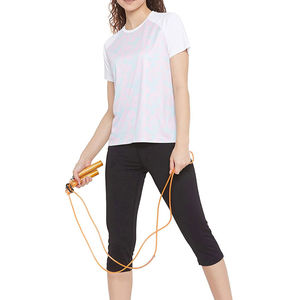 Camiseta de Lona Transpirable de Alta Calidad para Mujer, Talla Grande, con Logotipo Bordado Personalizado, de Algodón, Informal, Tejida - Product Image 5