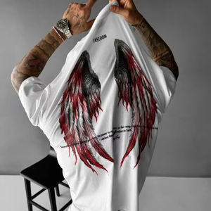 Nouveau T-shirt Streetwear Homme en Coton 100% de Haute Qualité, Coupe Oversize, Imprimé Graphique, Grammage Lourd 280 g/m², Coupe Courte, Impression Personnalisée - Product Image 2