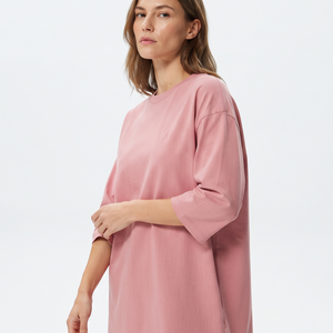 <span class=keywords><strong>T</strong></span>-<span class=keywords><strong>shirt</strong></span> ample en coton respirant pour <span class=keywords><strong>femme</strong></span>, col rond, manches <span class=keywords><strong>trois</strong></span> quarts, coupe longue, vêtement personnalisé - Product Image 3