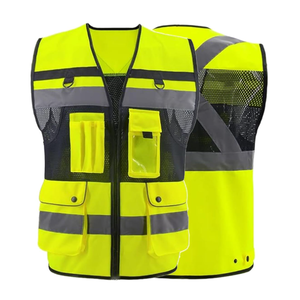 High Quality Wholesale Yellow and Green Reflector Jacket Safety <b>Vests</b> Reflective Work Wear Clothes for Men's - Product Image 6